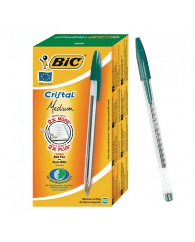 SHOP24-TUNISIE-PACK-DE-50-STYLOS-À -BILLE-BIC-CRISTAL-MEDIUM-VERT SHOP24-TUNISIE-PACK-DE-50-STYLOS-À -BILLE-BIC-CRISTAL-MEDIUM-VERT