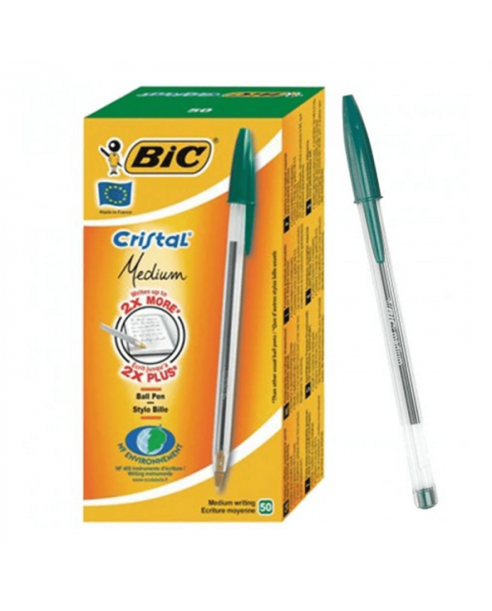 SHOP24-TUNISIE-PACK-DE-50-STYLOS-À -BILLE-BIC-CRISTAL-MEDIUM-VERT SHOP24-TUNISIE-PACK-DE-50-STYLOS-À -BILLE-BIC-CRISTAL-MEDIUM-VERT
