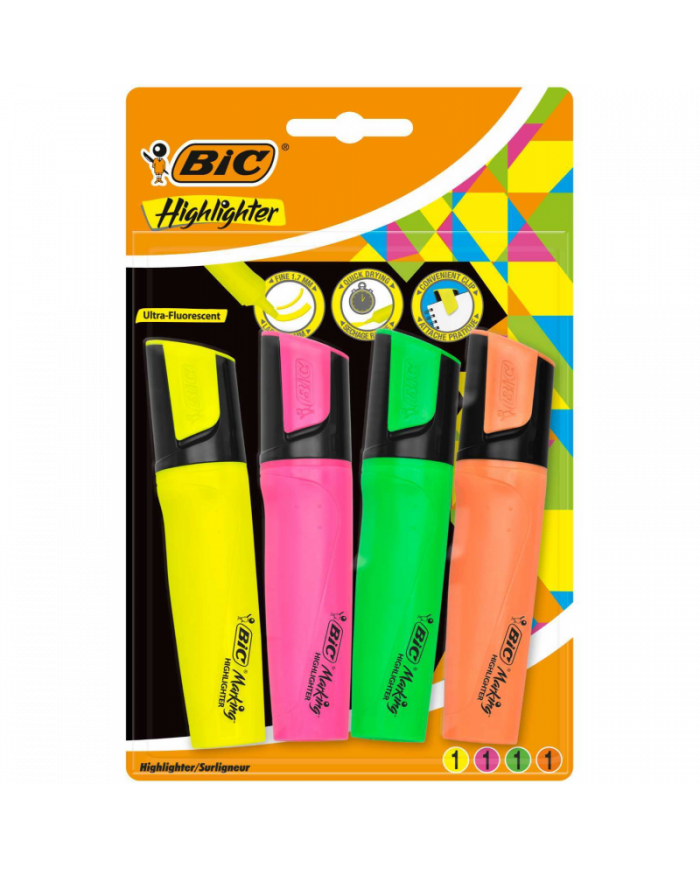 SHOP24-TUNISIE-PACK-DE-4-MARQUEURS-BIC-ULTRA FLUORESCENT SHOP24-TUNISIE-PACK-DE-4-MARQUEURS-BIC-ULTRA FLUORESCENT