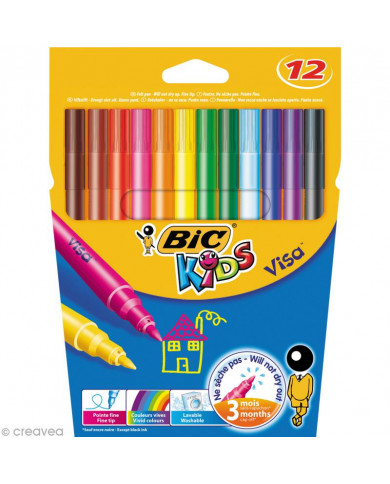 SHOP24-TUNISIE-PACK-DE-12-FEUTRES-DE-COLORIAGE-VISA-BIC-KIDS SHOP24-TUNISIE-PACK-DE-12-FEUTRES-DE-COLORIAGE-VISA-BIC-KIDS