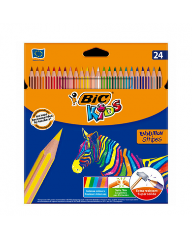 SHOP24-TUNISIE-BIC-24-CRAYONS-DE-COULEUR-EVOLUTION-STRIPES SHOP24-TUNISIE-BIC-24-CRAYONS-DE-COULEUR-EVOLUTION-STRIPES
