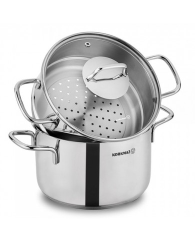 SHOP24-TUNISIE-COUSCOUSIER-KORKMAZ-PERLA-INDUCTION-INOX-6.9Lt SHOP24-TUNISIE-COUSCOUSIER-KORKMAZ-PERLA-INDUCTION-INOX-6.9Lt
