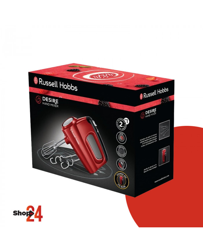 Batteur RUSSELL HOBBS 350watts - Rouge Batteur RUSSELL HOBBS 350watts - Rouge