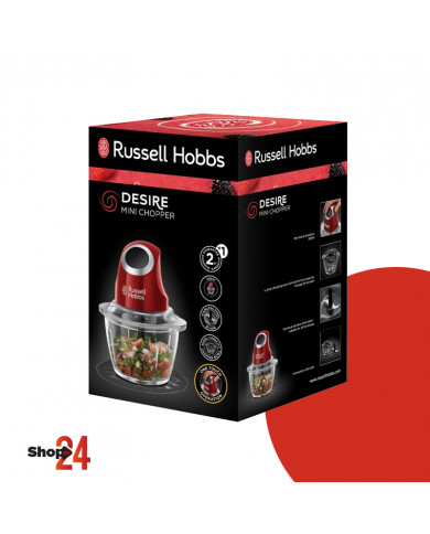Mini Hachoir RUSSELL HOBBS 24660-56 1L - Rouge Mini Hachoir RUSSELL HOBBS 24660-56 1L - Rouge