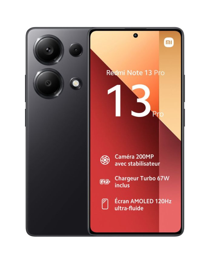 Smartphone XIAOMI Redmi Note 13 Pro 8Go 256Go - Noir