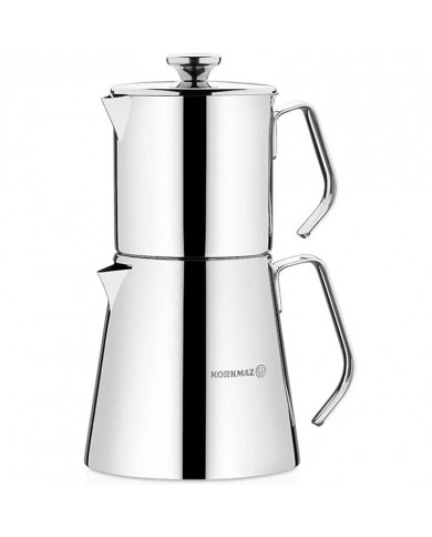 Théière Korkmaz Aqua + Mousseur De Lait A225 - Inox Théière Korkmaz Aqua + Mousseur De Lait A225 - Inox