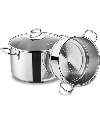 Korkmaz Alfa Batterie de cuisine en acier inoxydable 10 pièces - Inox Korkmaz Alfa Batterie de cuisine en acier inoxydable 10 pièces - Inox