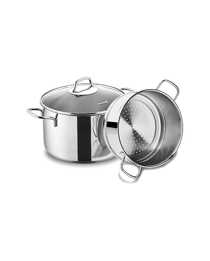 Korkmaz Alfa Batterie de cuisine en acier inoxydable 10 pièces - Inox Korkmaz Alfa Batterie de cuisine en acier inoxydable 10 pièces - Inox