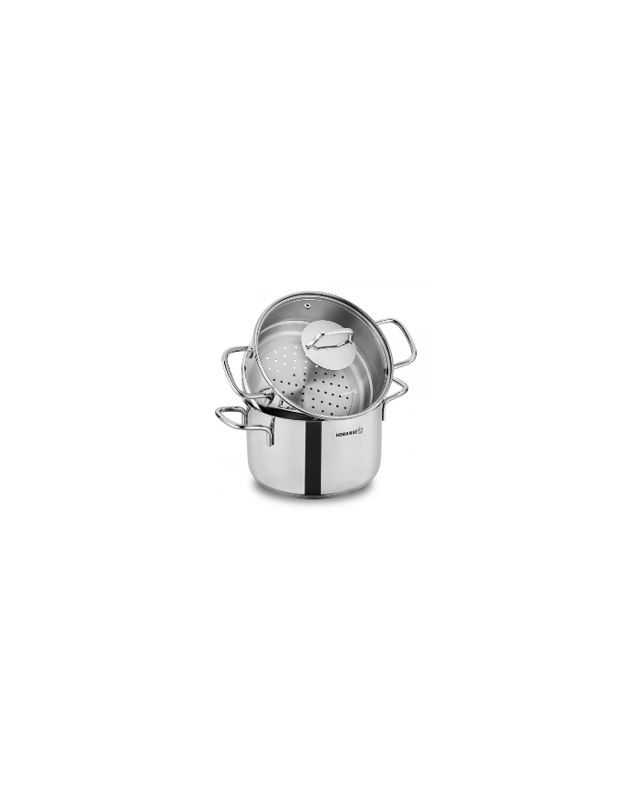Korkmaz Perla A1521 Cuiseur vapeur en acier inoxydable avec couvercle en verre - Silver Korkmaz Perla A1521 Cuiseur vapeur en acier inoxydable avec couvercle en verre - Silver