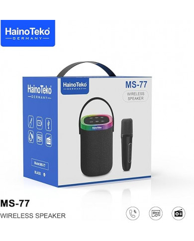 Haut-parleur Bluetooth portable Haino Teko MS-77 avec microphone sans fil Haut-parleur Bluetooth portable Haino Teko MS-77 avec microphone sans fil